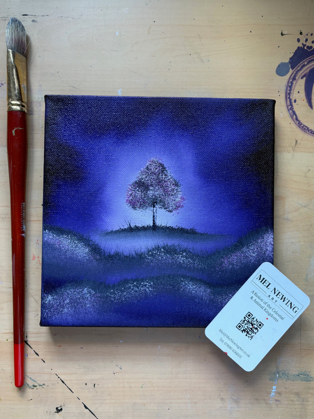 Tree Art. Blossom on grass.